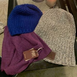 Two hats and one neck warmer!